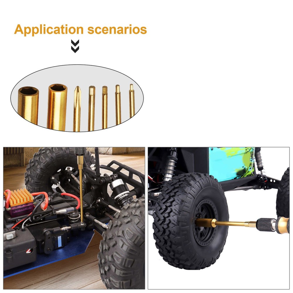 Precision RC Hex Driver Set with 1.5-3.0mm Bits 7mm Nut Driver and Cross Tip