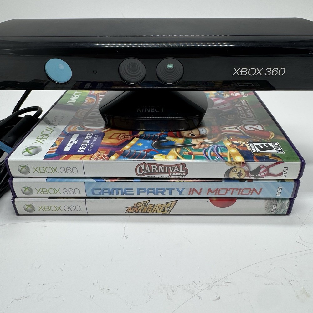 Microsoft Xbox 360 Kinect Sensor Bar 3 Games Bundle Kinect Adventures Carnival