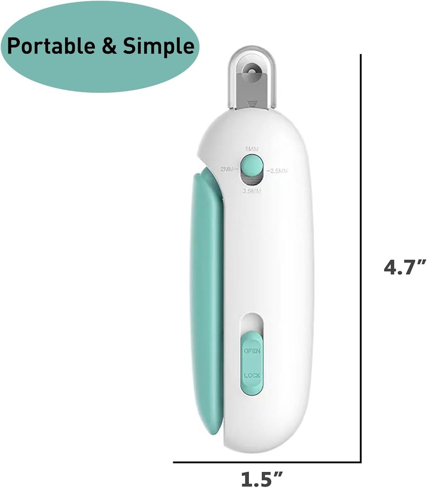 Cat Nail Trimmer with Clipping Debris Storage, Adjustable Size