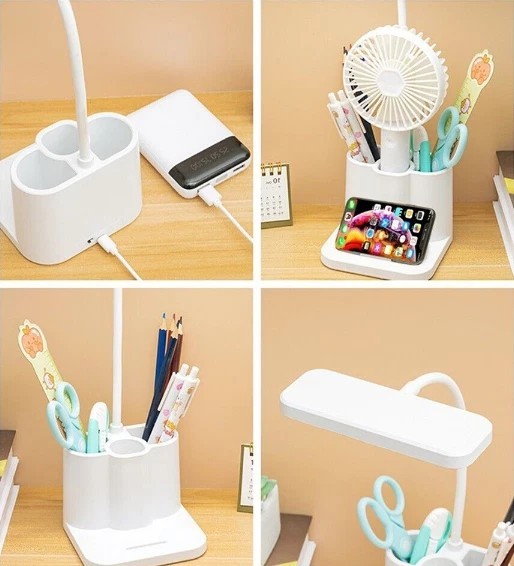 Dimmable LED Desk Light Touch Sensor Table Bedside Reading Lamp USB Rechargeable