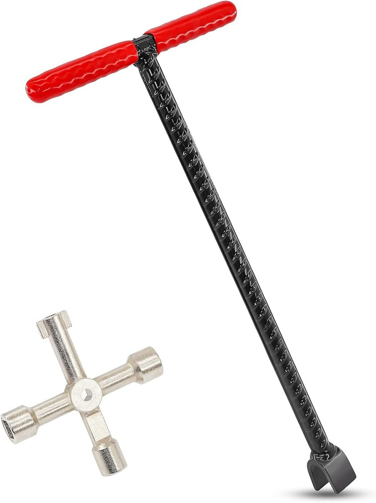 16Inch Water Meter Key with 4Way Multi-functional Water Utilities Key Contractor