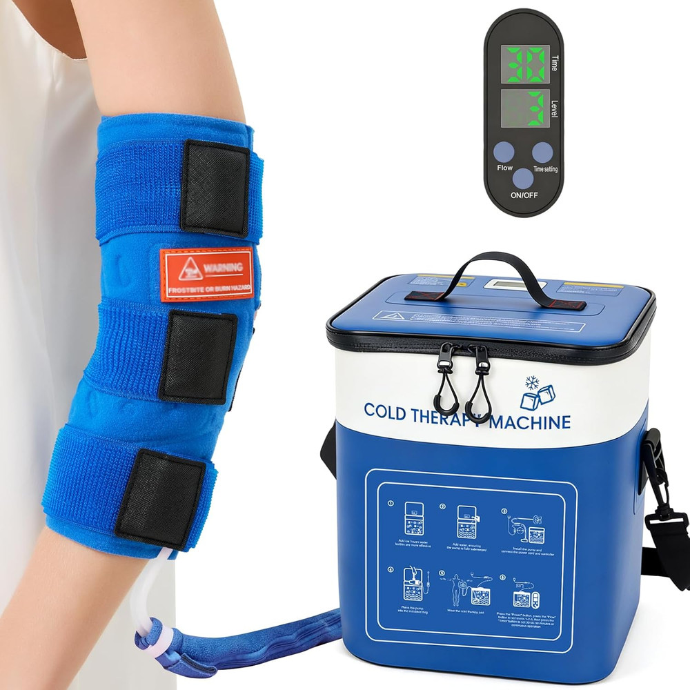 Ice Machine for Elbow, Portable Quiet Cold Therapy Machine with Timer, Adjustabl