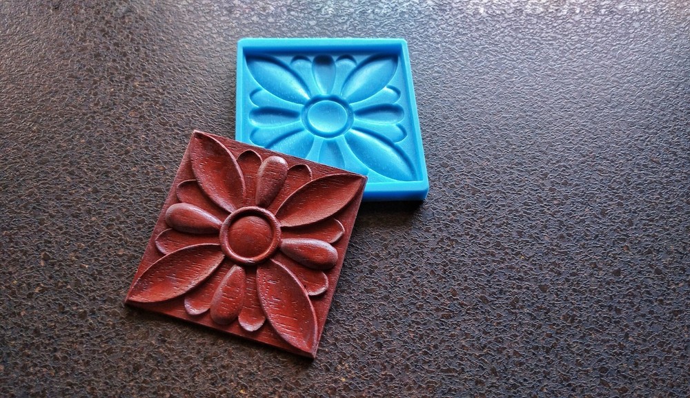 Silicone mold for square 3D decorative tile with wood texture, 3d tile mold
