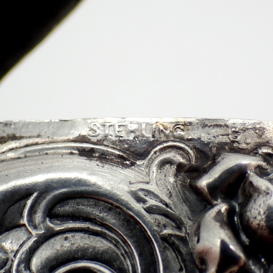 Match Safe Rose Scroll Decorations Sterling Silver