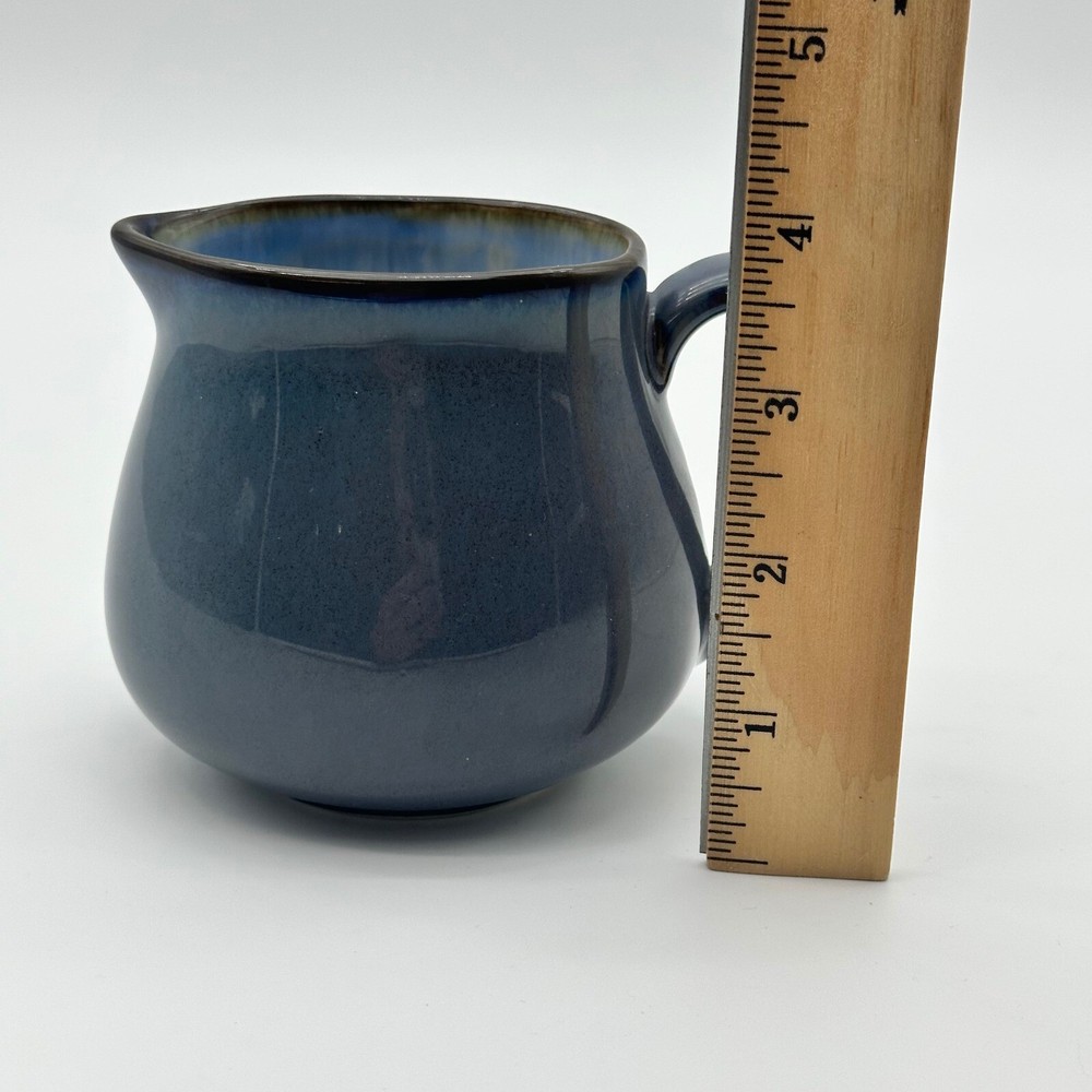 SANGO Stoneware Blue Creamer MCM Sleek Oval Design