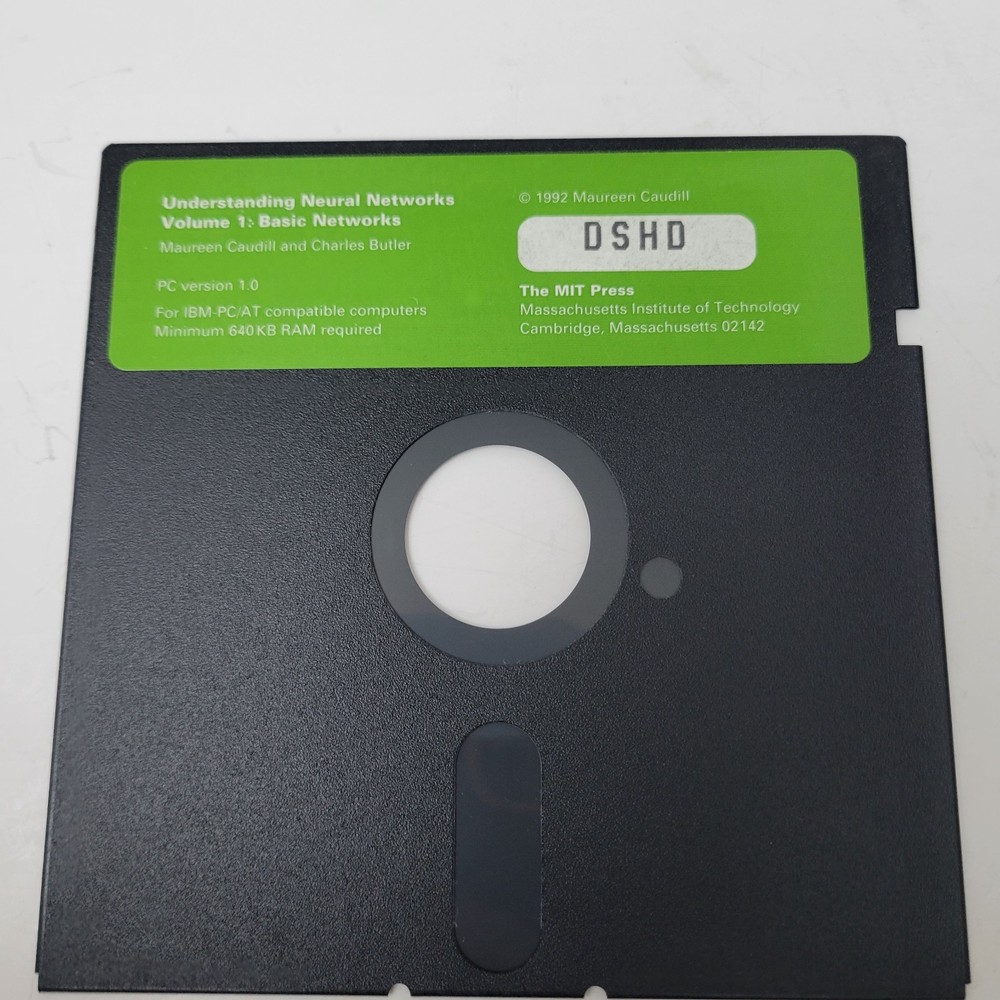 Understanding Neural Networks Vol 1 Basic Networks MIT Press 5.25" Floppy Disk