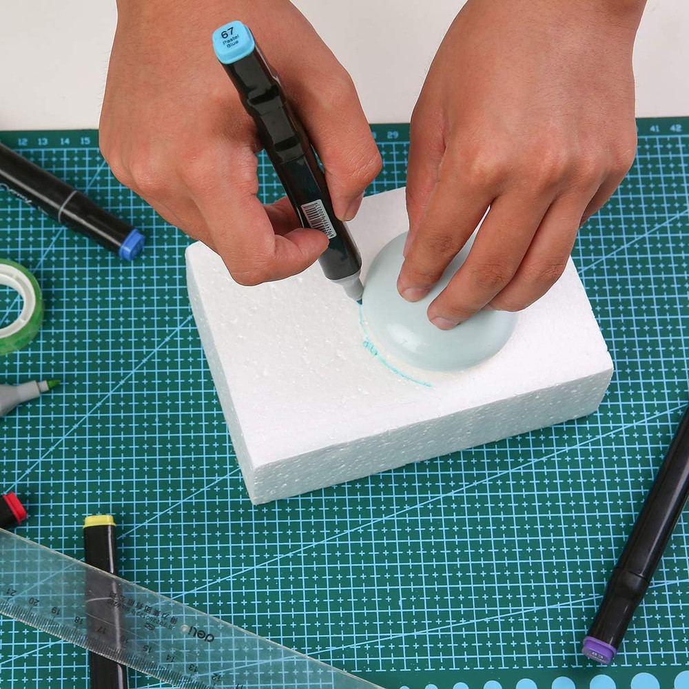 Crafare 8 Pack Craft Foam Blocks 6X4X2In Polystyrene Brick Rectangle for Arts Sc