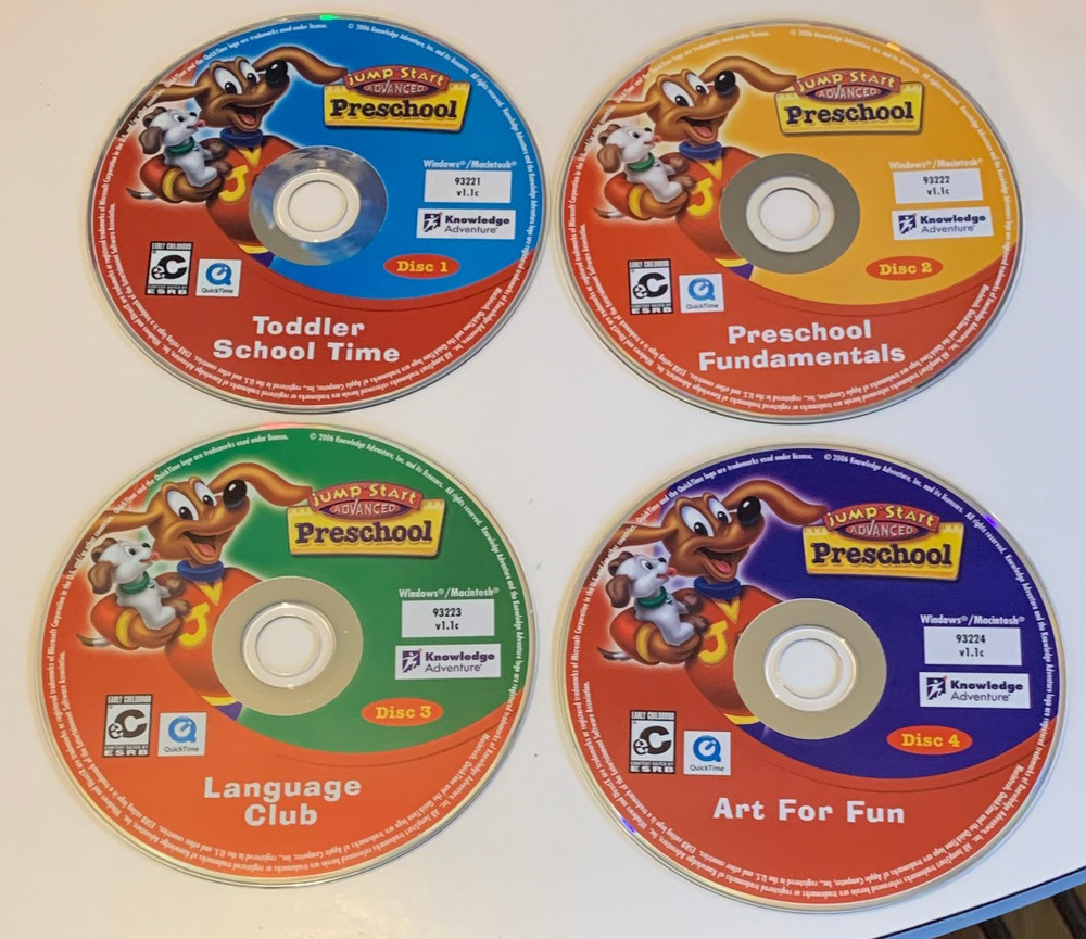 Jump Start Advanced Preschool 4 CD-ROM Software Set Incl. User Guide Windows/Mac