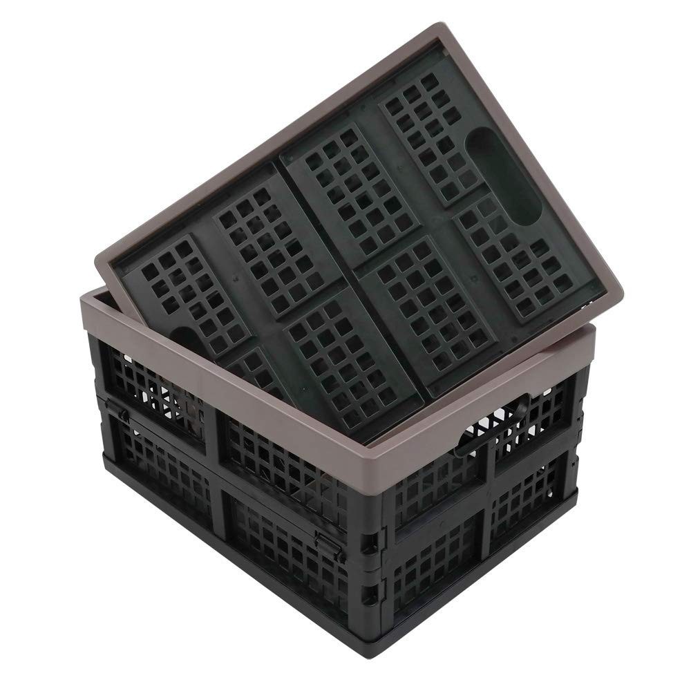 2-Pack Plastic Collapsible Storage Crate, 15 L Folding Storage Crate