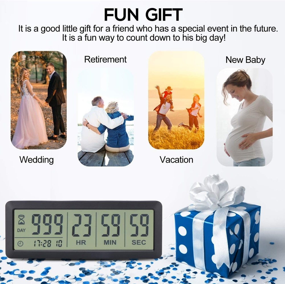 Versatile Digital Countdown Timer with 12/24-Hour Display - Functional & Stylish