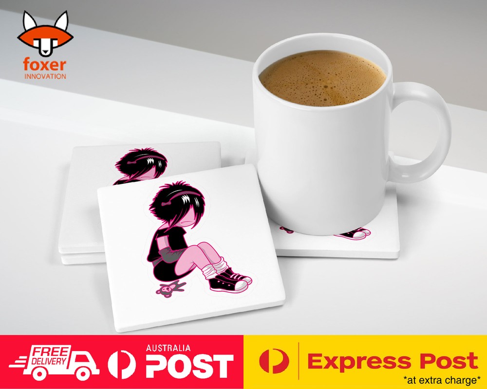 COASTER COFFEE DRINKING MAT|CUTE EMO CHIBI FASHION 4