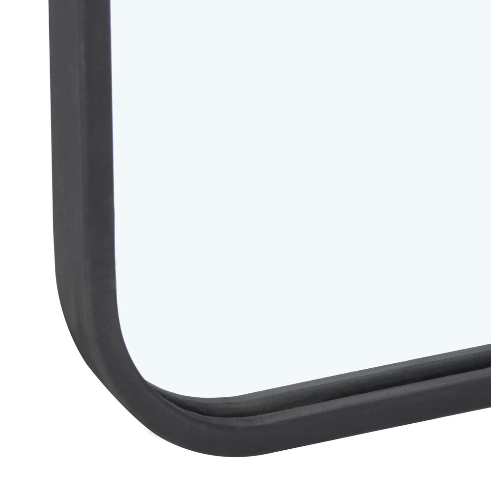 Rectangular Wall Mirror 24'' × 36'' Metal Black Frame Suit for Bedroom Bathroom