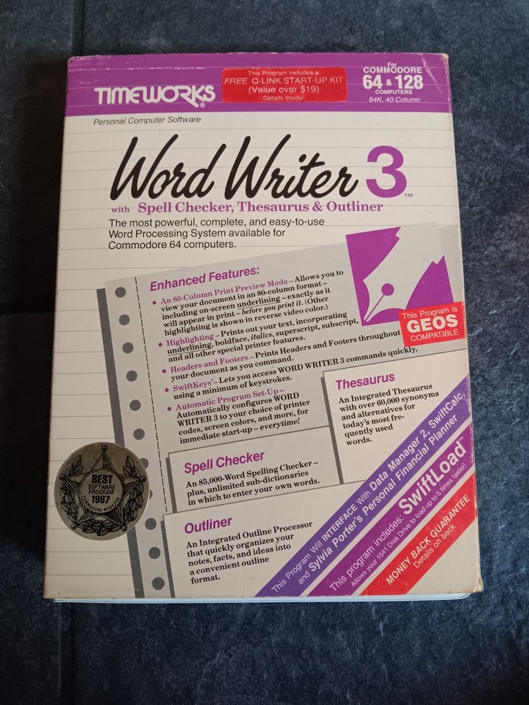 Commodore 64 Timeworks Word Writer 3 Computer Software Tested/Works