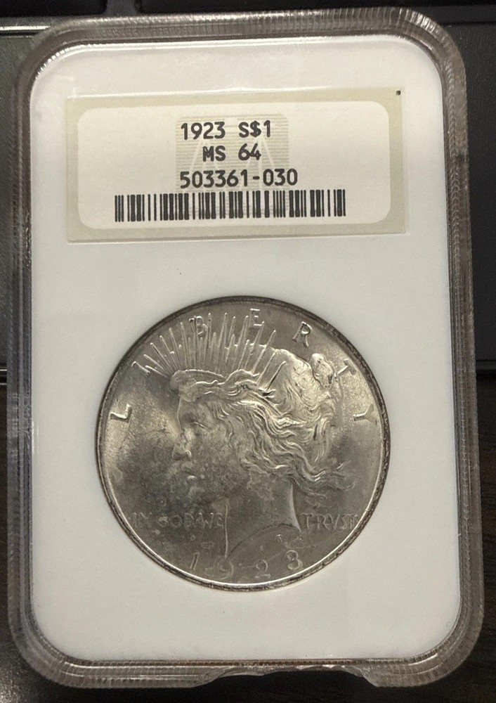 1923 Peace Silver Dollar NGC MS 64 Old Style Holder