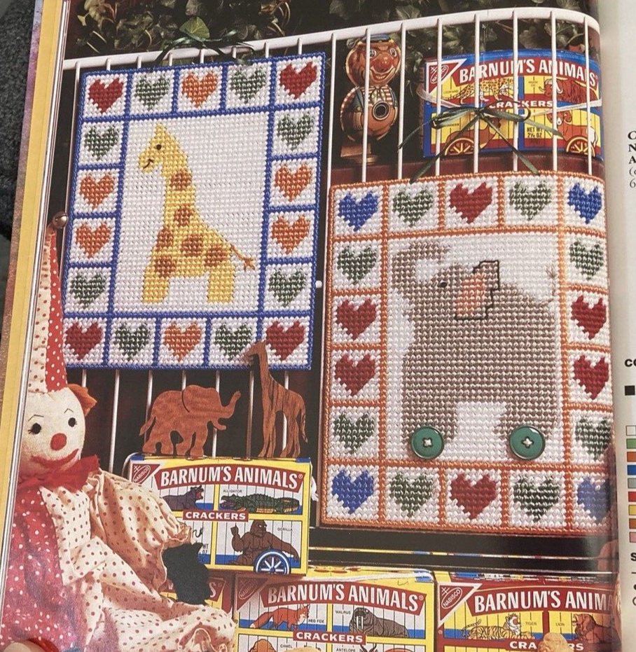 Vtg Rare Heartwarming Plastic Canvas pattern book 1996