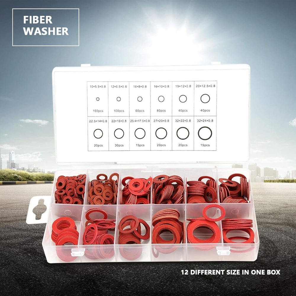 Fiber Flat Washers, Flat Washer Assortment, Insulation Assorted Fiber Washers, H