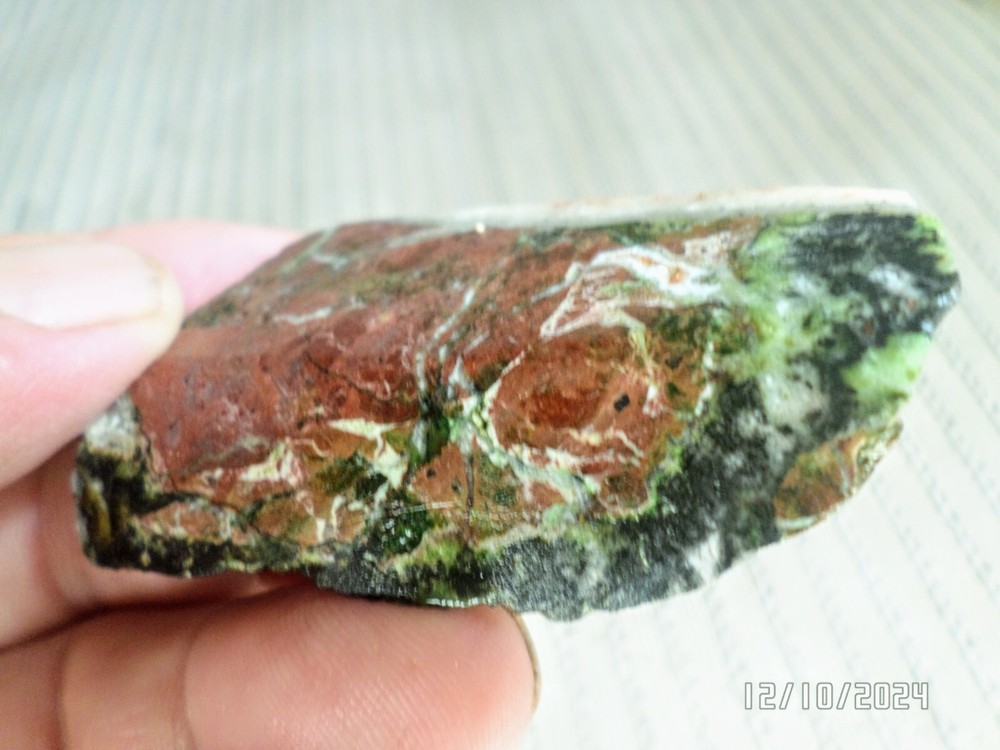 Gaspeite gemstone slab