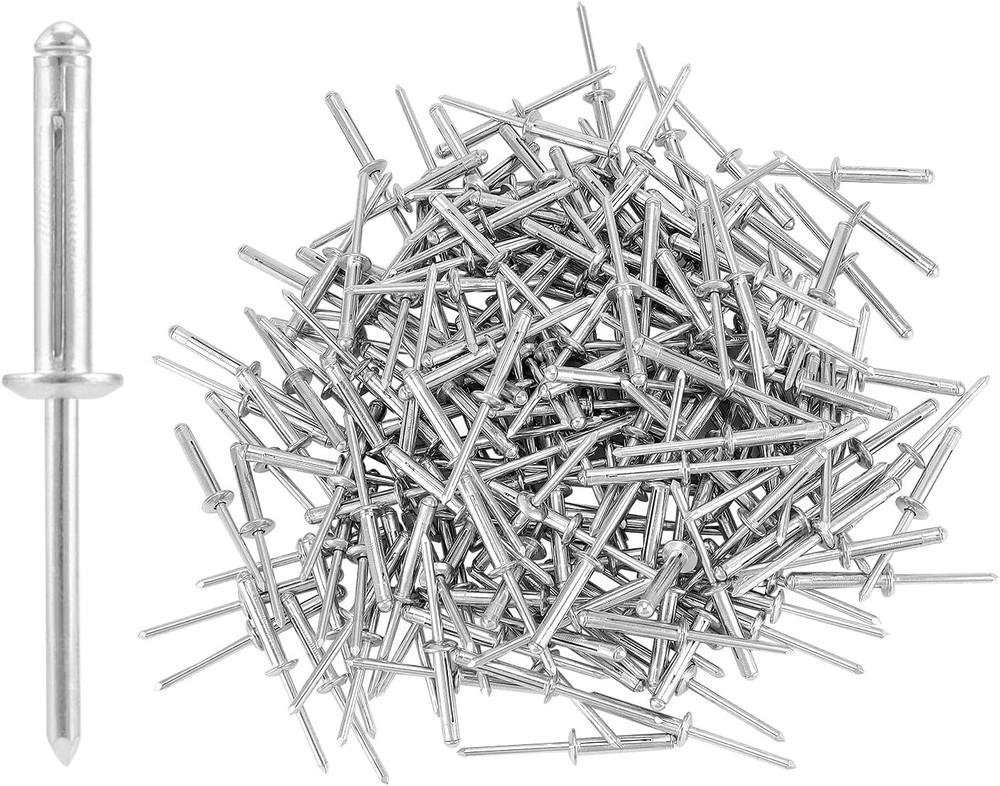Exploding Rivets, 200 Pcs 3/16" X 1" Large Head Aluminum Mandrel, Solid Aluminum