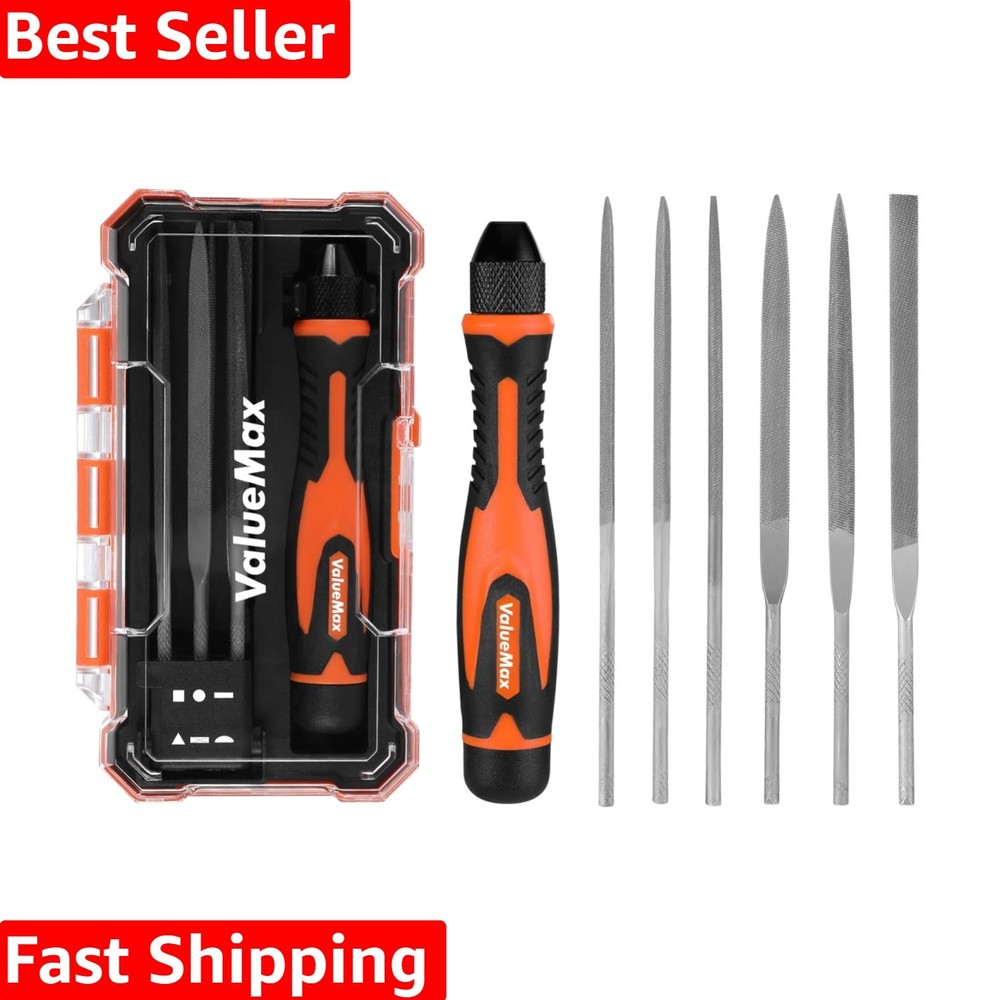 7PCS Interchangeable Needle File Set, Small File Set Includes Flat, Flat Ward...