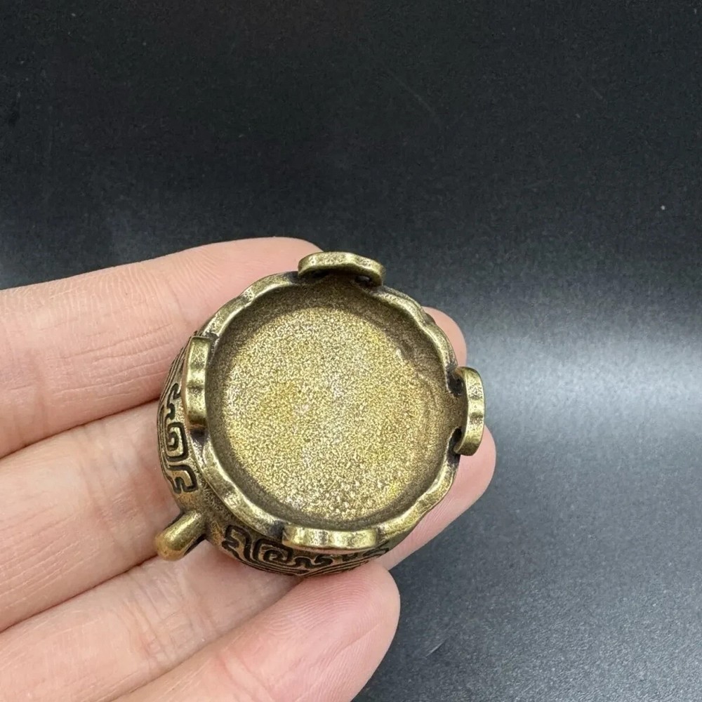 1.5" Solid Brass China Incense Holder Retro Collection Home Mini Incense Burner