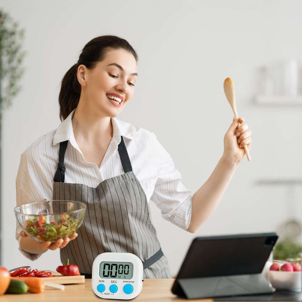Kitchen Timer Magnetic LCD Digital Countdown Stopwatch With Stand Alarm Clock US