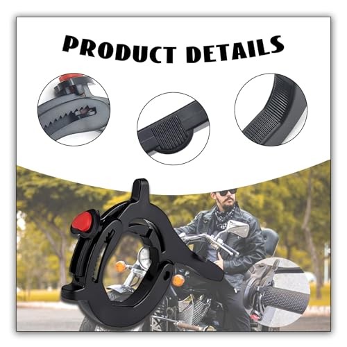 Universal Motorcycle Throttle Lock with Silicone Protective Ring - Adjustable