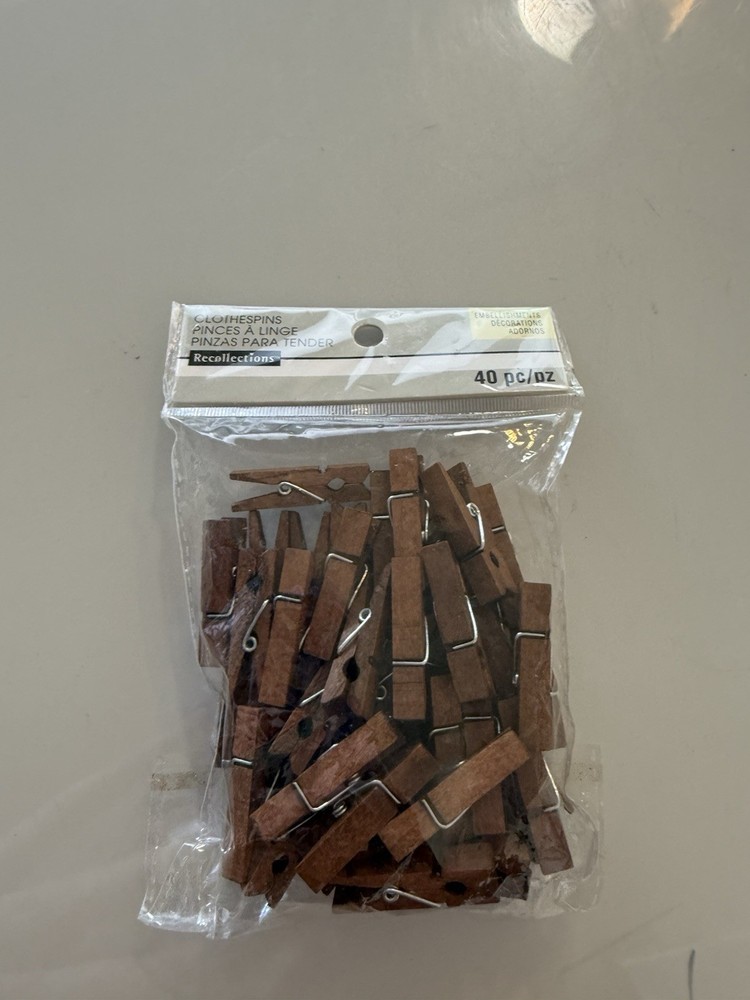 40 Piece Brown Clothespins