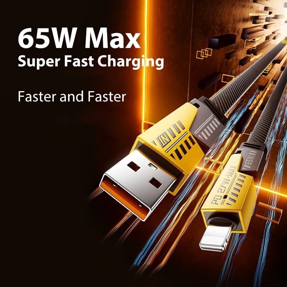 65W 4ft Fast 4-in-1 Multi-Function Charging Cable Compatible with IOS&Android