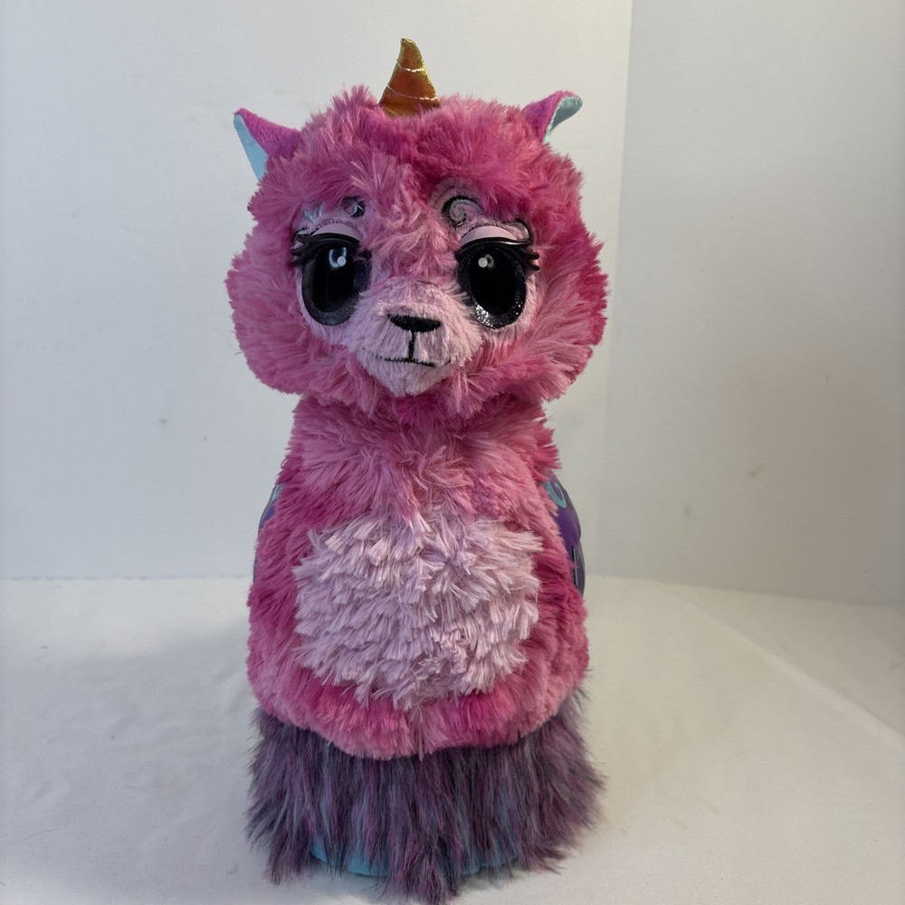 Hatchimals Llamacorn Neck Grows 32” Talks Eyes Light up Multi Pink Interactive