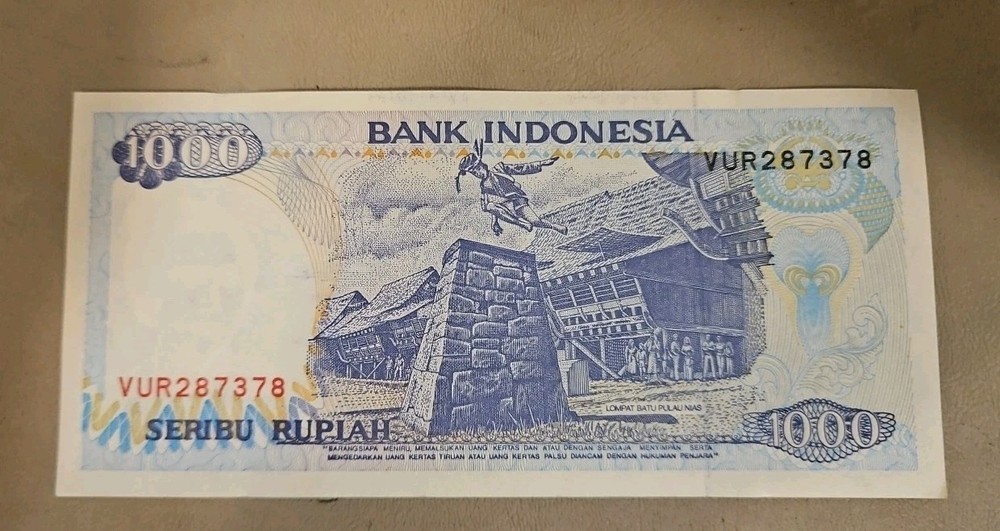 1992 Indonesia 1000 Rupiah Note
