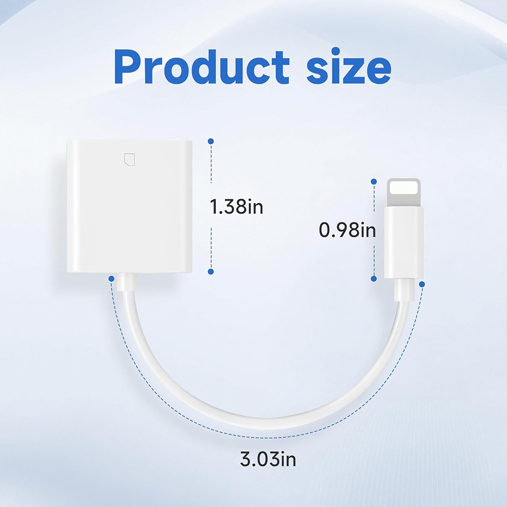 USB Card Reader Adapter Micro SD Memory Slot Camera for iPhone iPad iPod