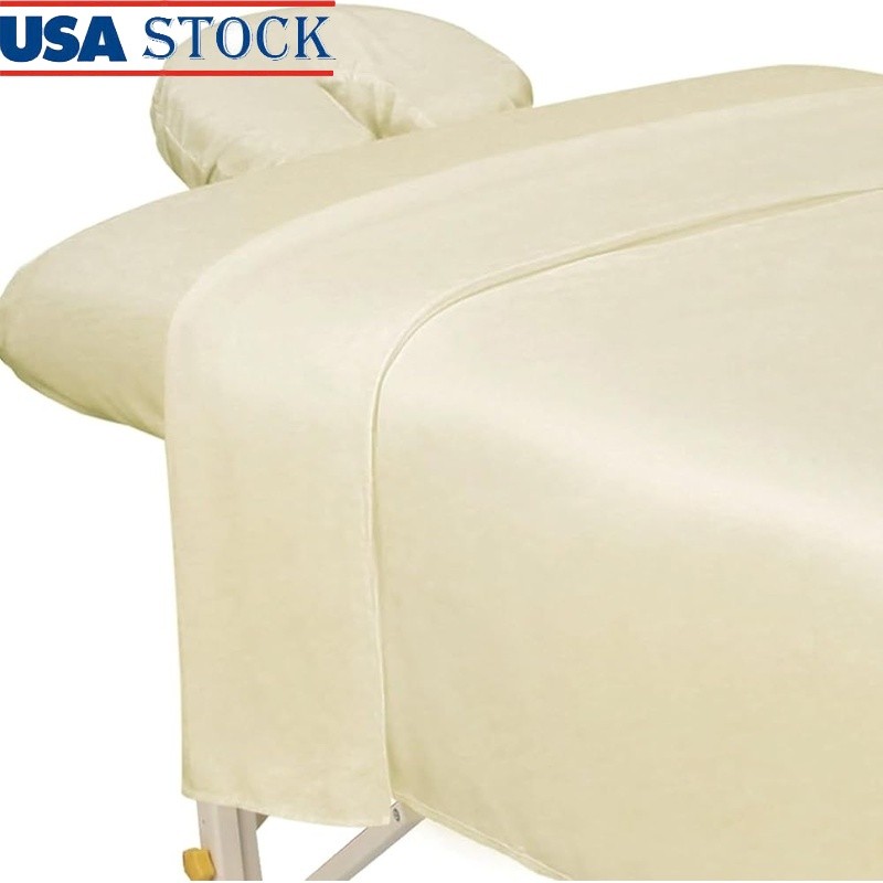 Microfiber Massage Sheet Set Soft Durable Elastic Fitted Flat Face Rest 3-Piece