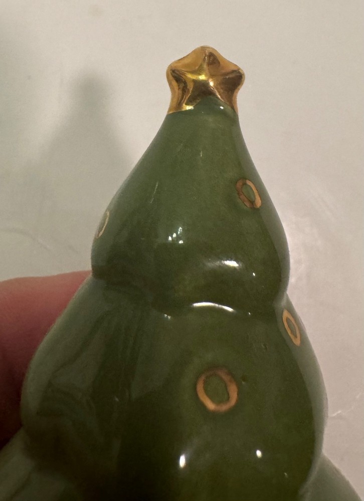 Nora Fleming Christmas Tree Mini Gold Circles "NF" Signed Retired