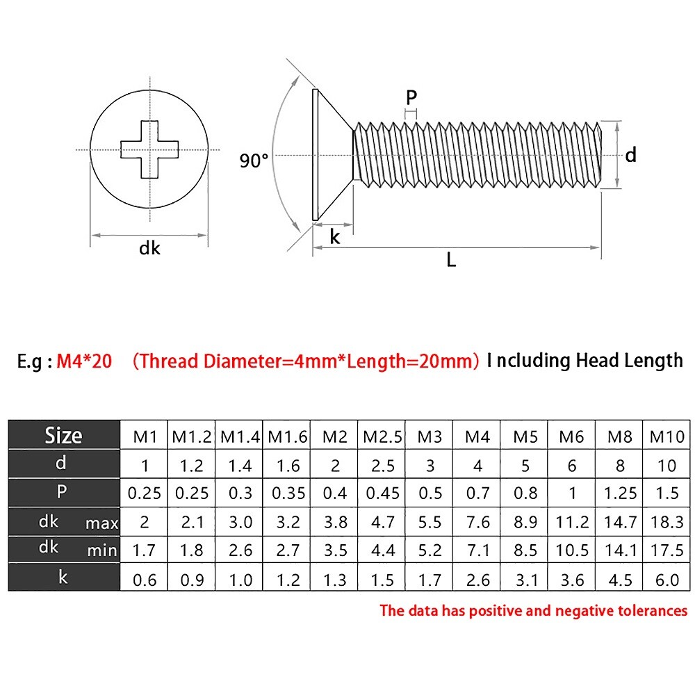 Solid Brass Phillips Countersunk Screws Bolts M2 M2.5 M3 M4 Pozi Flat Head Bolt