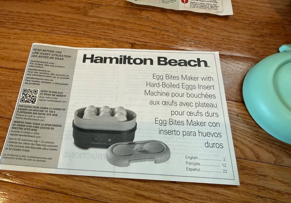 Hamilton Beach Egg Bites Maker and hard boil egg cooker