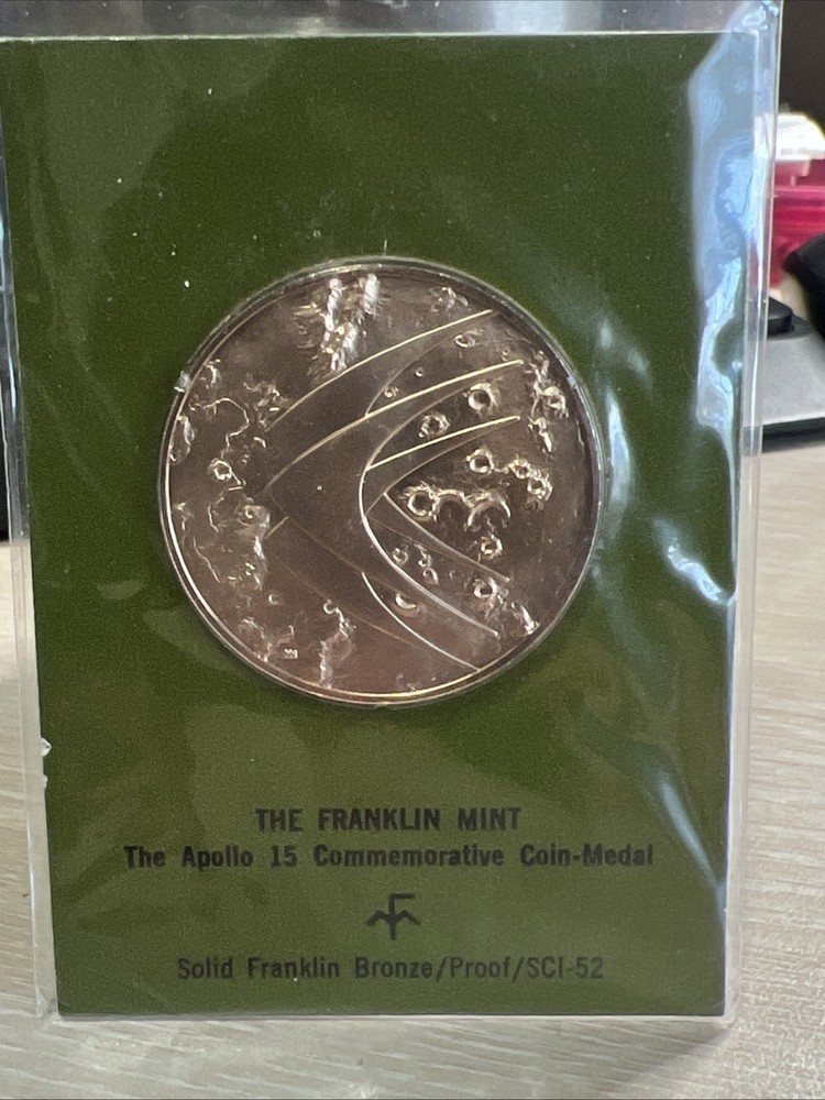 Franklin Mint Apollo 15 Commemorative Coin/solid Franklin bronze Proof SCI-52