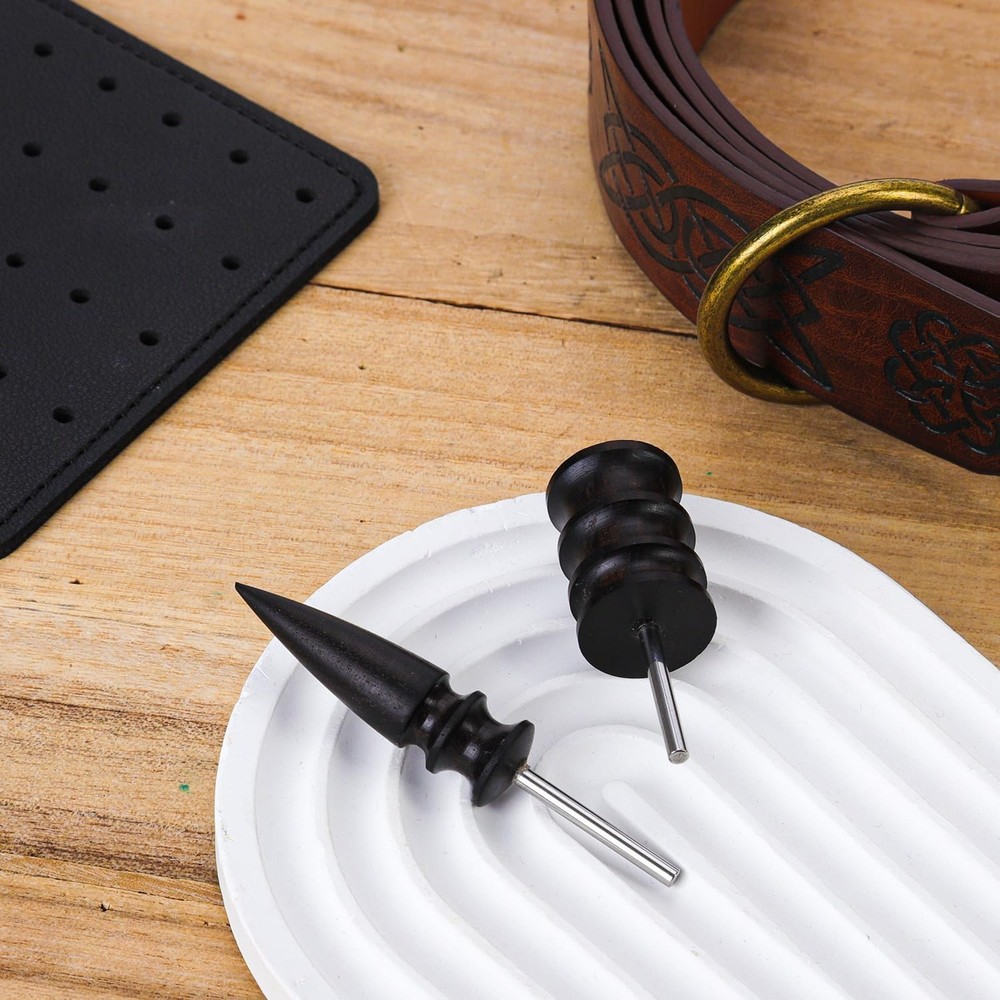 2pcs Leather Burnishing Bits Tool Rotary, 2 Styles Edge Burnisher Polished...