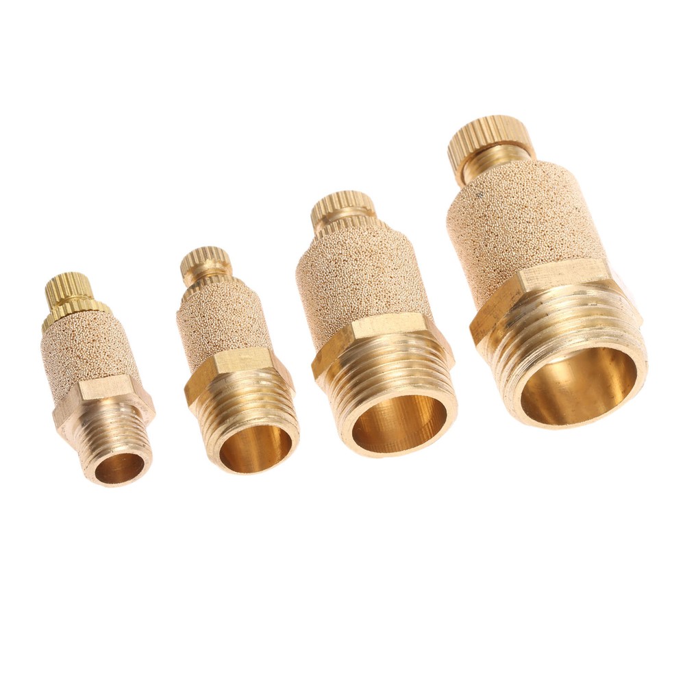 100Pcs Brass 1/8"1/4"3/8"1/2" Pneumatic Muffler Silencer Flow Speed Controller