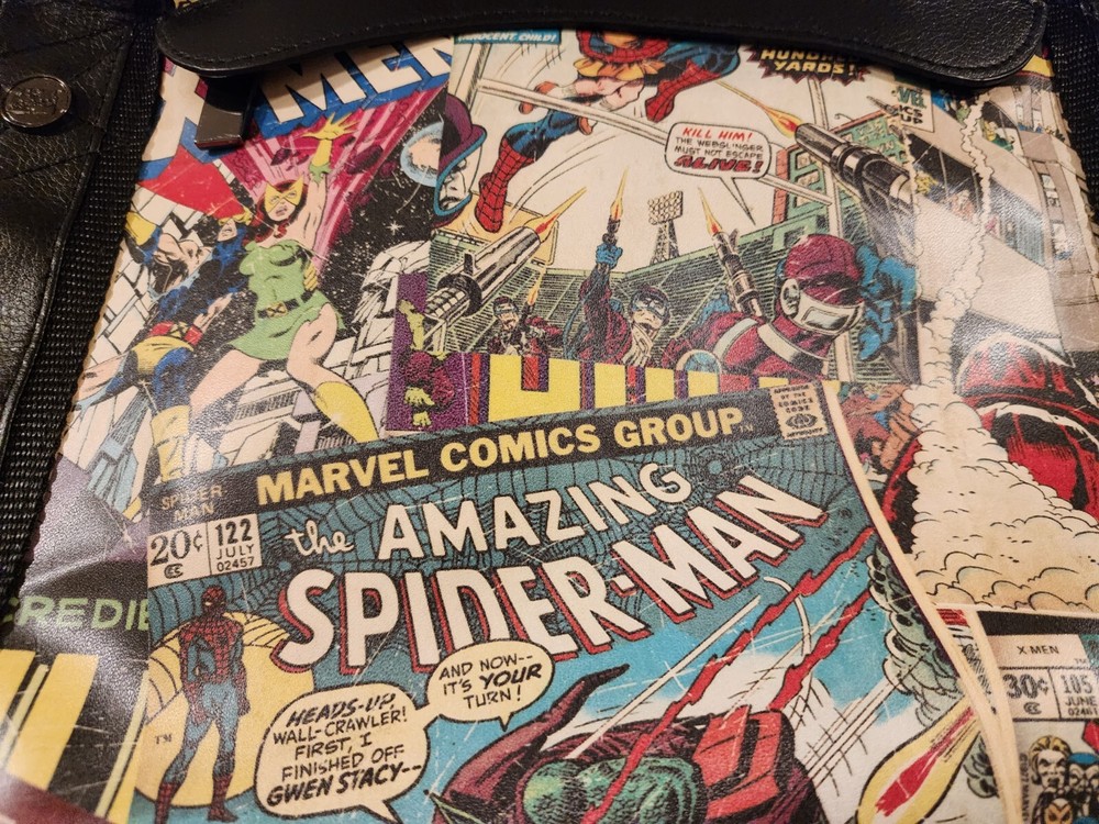 Retro Marvel Dufflebag In Comic Book Print With Shoulder Strap Excellent Shape