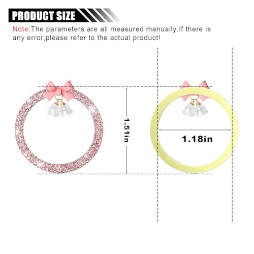 Bling Diamond Car Engine Start Stop Button Decoration Ring, Crystal Pink