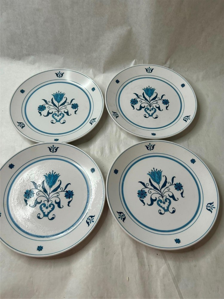 4)  NORITAKE  PROGRESSION  BLUE HAVEN SALAD PLATES   VGC