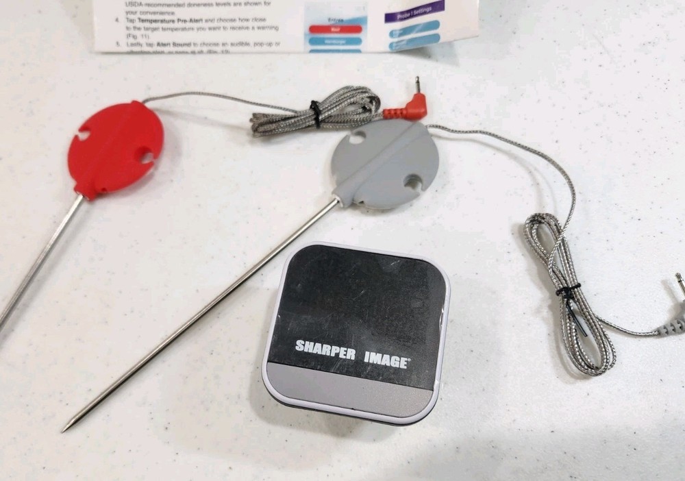 NEW Sharper Image Bluetooth Intelligent BBQ Grill Thermometer Set Open Box