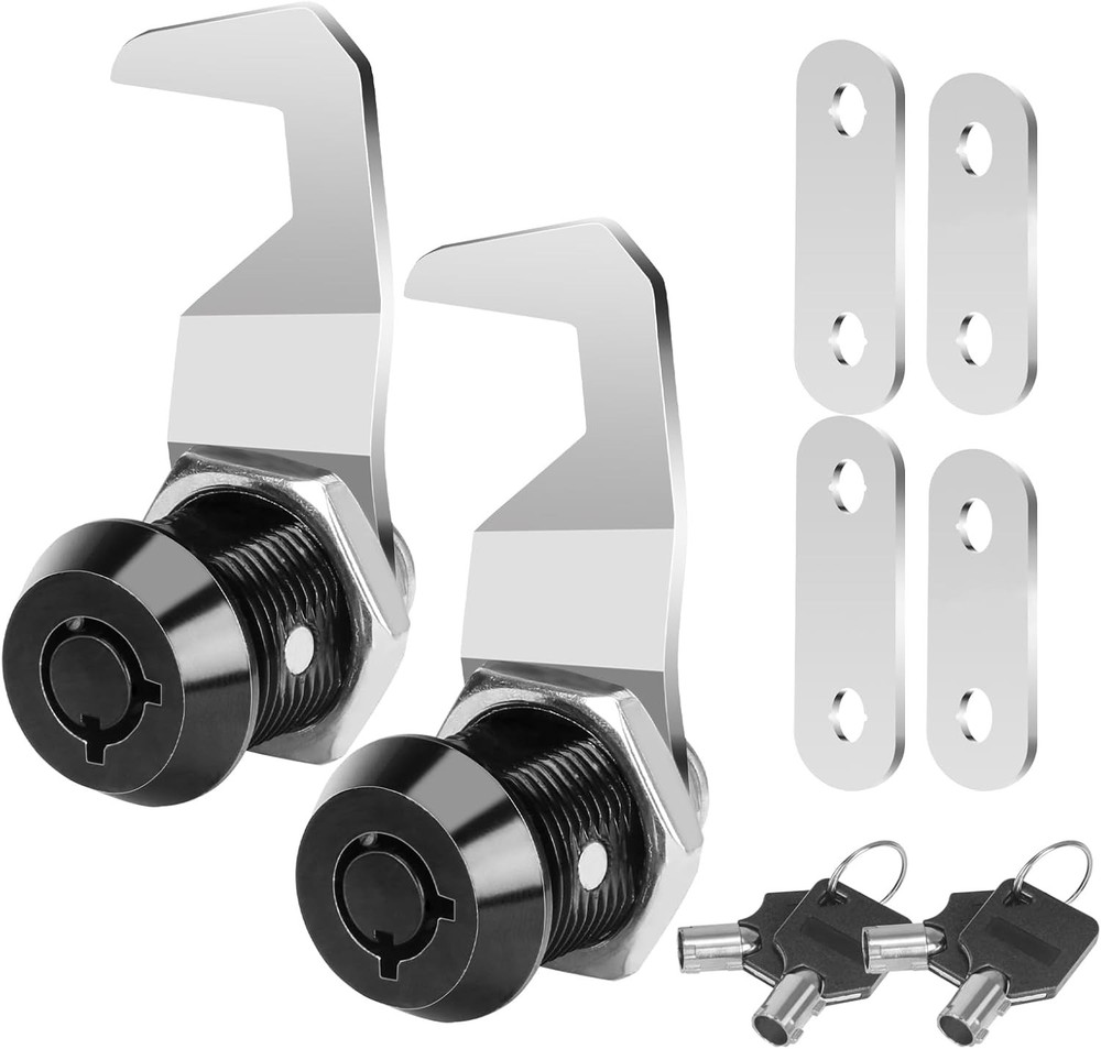 2 Pack 5/8" Black Cam Locks Keyed Alike Toolbox Cabinet Lock Set