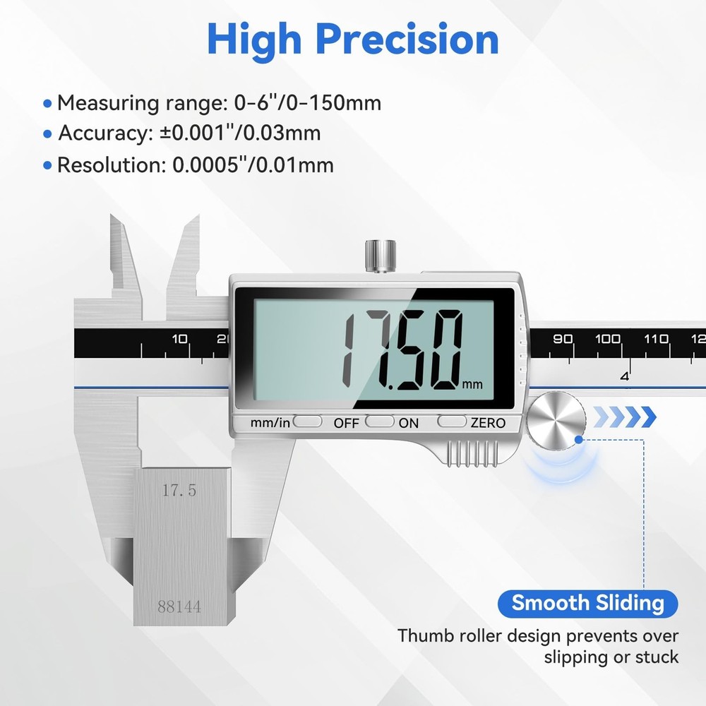 Housolution Digital Caliper, 12Inch Caliper Measuring Tool with Large LCD Scr...