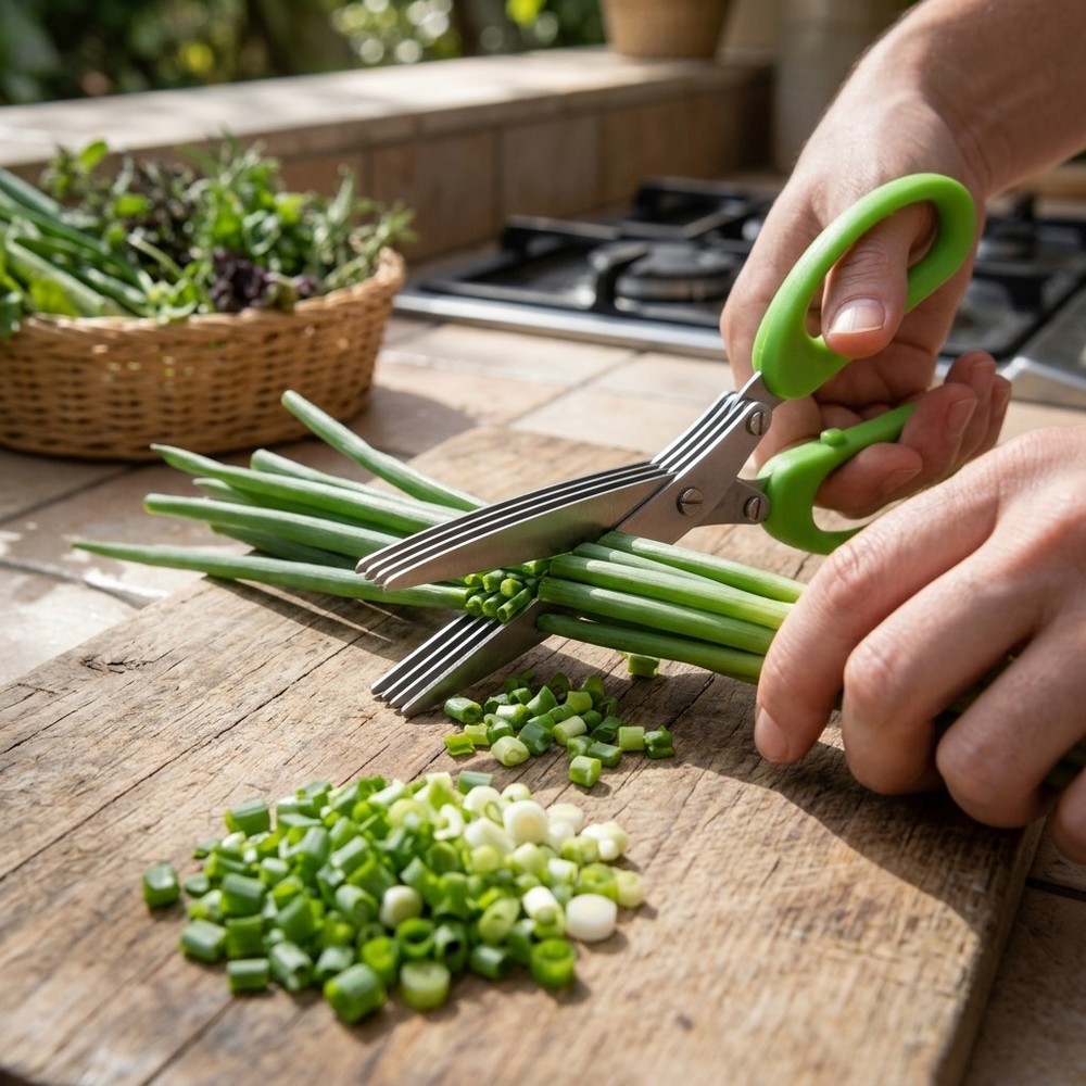 Stainless Steel 5-Layer Herb Scissors, Multi-Blade Kitchen Scissors