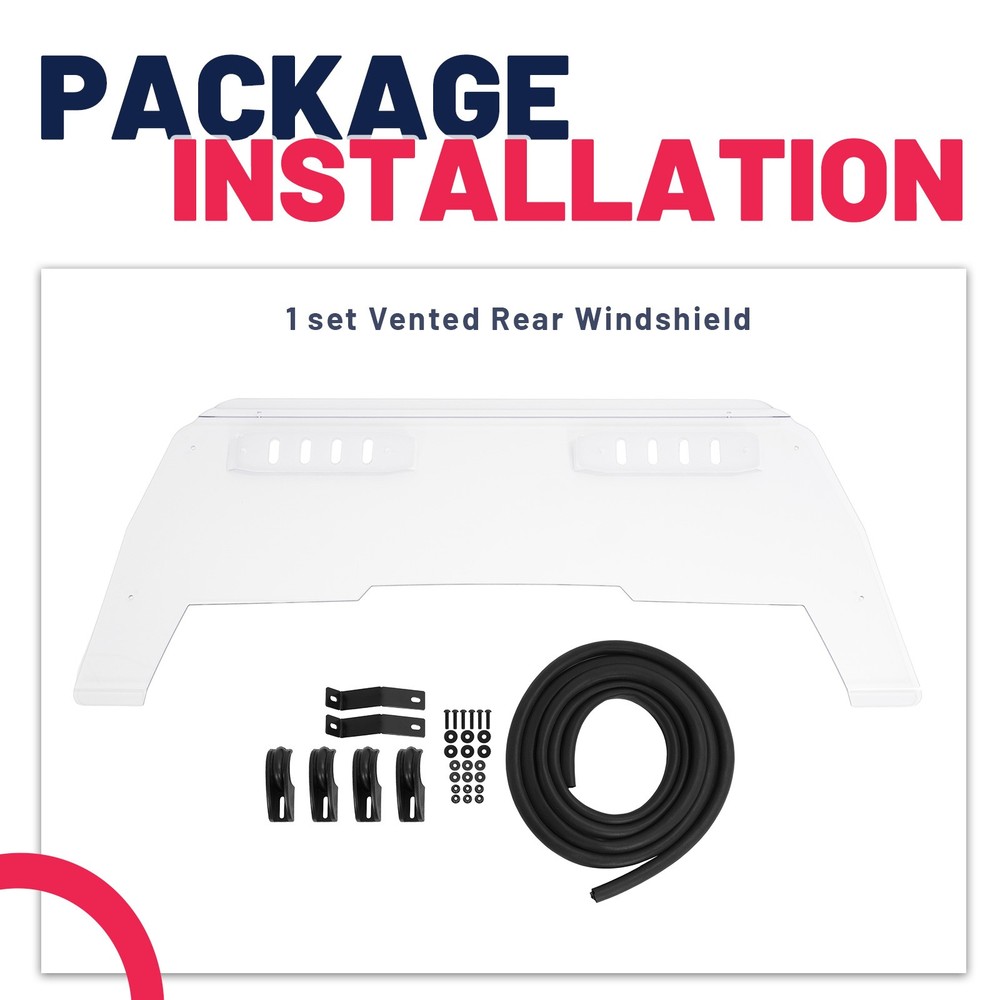 For 2012-2019 Arctic Cat Wildcat Rear Vented Windshield Panel Clear Back Window