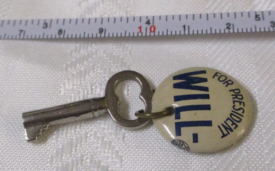 FOR PRESIDENT WILL- BUTTON WITH KEY