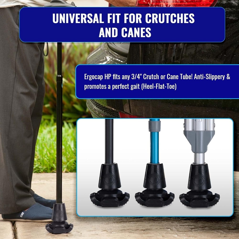 Universal 4-Point Crutch Rubber Tip with Shock Absorbing for Enhanced Stability