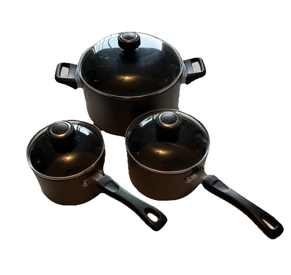 Anolon Anodized Nonstick Maximum Durability Cookware Set 6 Piece Black