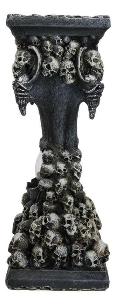 Gothic Graveyard Morphing Cranium Skulls Invertible Pillar Sand Timer Figurine